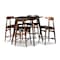 Baxton Studio Flora Black Faux-Leather Upholstered Walnut Finished 5-Piece Pub Set 145-8073-8072 - alternate 1
